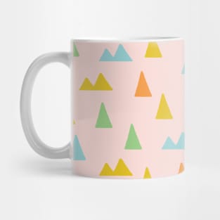 Minimalist triangles geometric pattern in pastel pink Mug